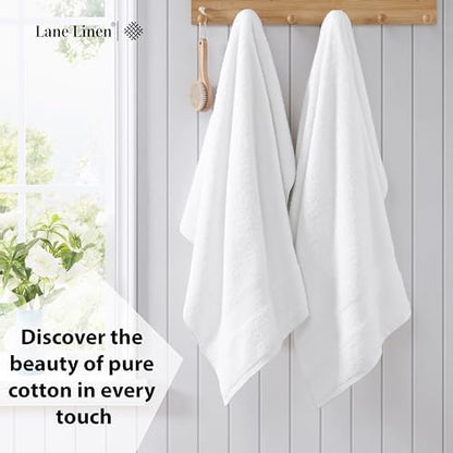 LANE LINEN Bath Sheet Set 2 Pack Oversized Soft Absorbent Quick Dry - White