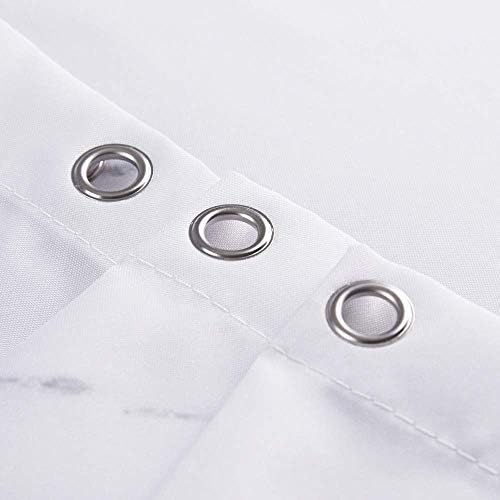 Marble Bathroom Shower Curtain,Grey and White Fabric Shower Curtain with Hooks,Unique 3D Printing,Decorative Bathroom Accessories,Water Proof,Reinforced Metal Grommets,Long 72x84 Inches