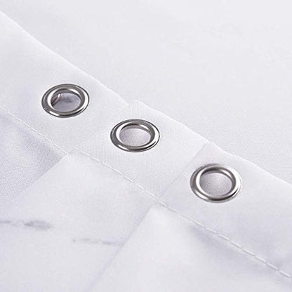 Marble Bathroom Shower Curtain,Grey and White Fabric Shower Curtain with Hooks,Unique 3D Printing,Decorative Bathroom Accessories,Water Proof,Reinforced Metal Grommets,Long 72x84 Inches