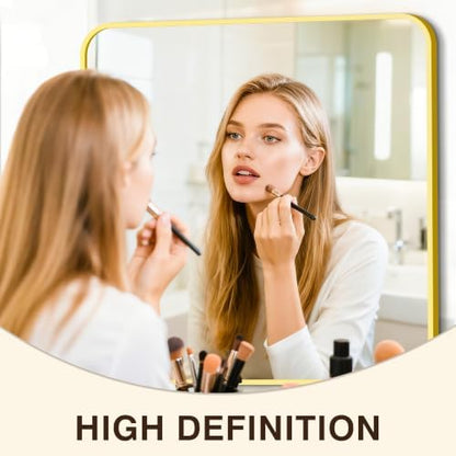 Vanity Bathroom Mirror, 30”x30” Gold Bathroom Mirror for Over Sink