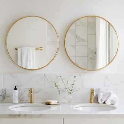 Sunniry Gold Bathroom Mirror 30 inch,2 Pack Wall Mirror,Brushed Metal Frame