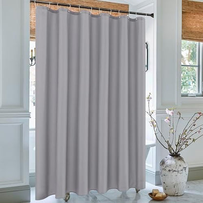 Fabric Shower Curtain Liner 72"Wx84"L-Silver Grey Extra Long Shower Liners