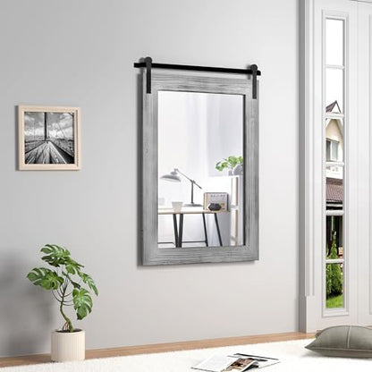 COGOOD Farmhouse Bathroom Mirrors for Over Sink - 42 x 29 Grey
