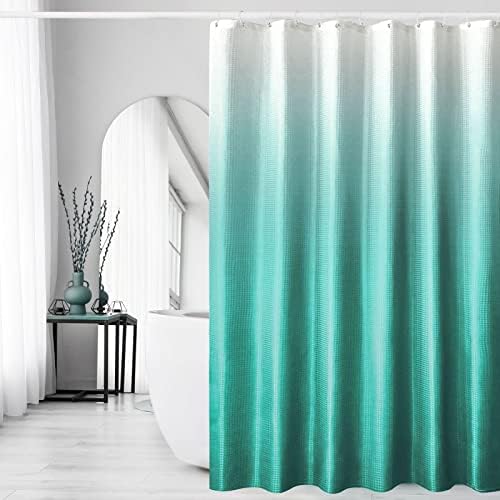 Gibelle Teal Ombre Fabric Shower Curtain for Bath Decor, 72 x 72