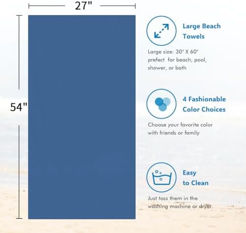 HOMEXCEL Bath Towels 2PK, Microfiber Ultra Soft Bathroom Towel, 27x54 in