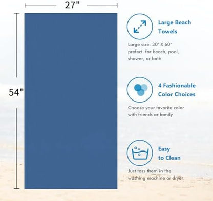 HOMEXCEL Bath Towels 2PK, Microfiber Ultra Soft Bathroom Towel, 27x54 in