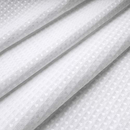 RiverDream Heavyweight Waffle No Hook Shower Curtain with Liner,White,71x86