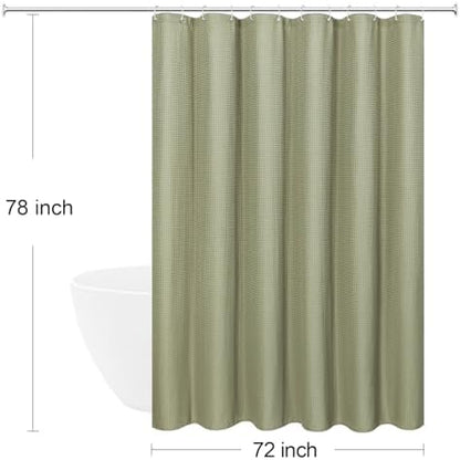 Gibelle Long 230GSM Heavy Duty Sage Green Shower Curtain, 72 x 78