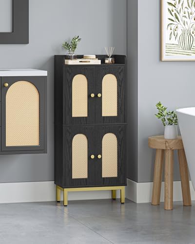 Hzuaneri Bathroom Cabinet, Small Storage Cabinet with 4 Doors