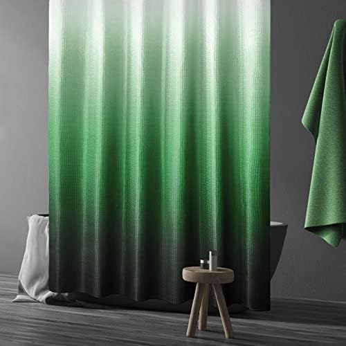Gibelle Emerald Green Ombre Fabric Shower Curtain for Bath Decor, 72 x 72