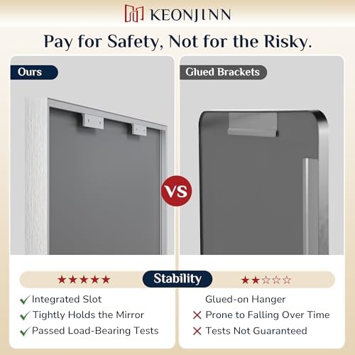 Keonjinn 55x30 Inch Nickel Bathroom Mirror for Over Sink, Rectangular