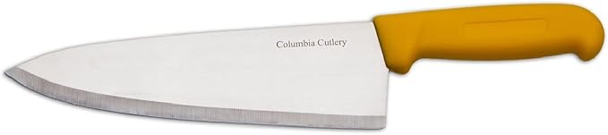 8" Columbia Cutlery Commercial Chef/Cook Knife - Yellow Fibrox Handle - Razor Sharp and Dishwasher Friendly (8" Yellow Chef)
