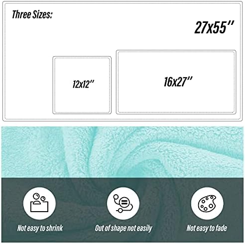 MOONQUEEN Ultra Soft Towel Set-Quick Drying-2 Bath Towels 2 Hand Towels 2 Washcloths - Microfiber Coral Velvet Highly Absorbent Towel for Bath Fitness, Bathroom,Sports,Yoga, Travel(Frozen Blue, 6 Pcs)