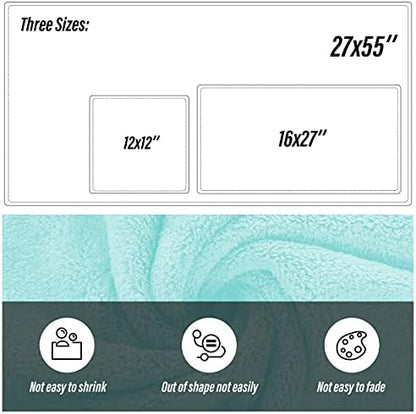 MOONQUEEN Ultra Soft Towel Set-Quick Drying-2 Bath Towels 2 Hand Towels 2 Washcloths - Microfiber Coral Velvet Highly Absorbent Towel for Bath Fitness, Bathroom,Sports,Yoga, Travel(Frozen Blue, 6 Pcs)
