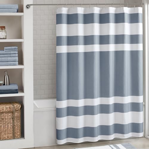 Madison Park Spa Waffle Extra Long Shower Curtain, 72 x 84, Indigo Blue