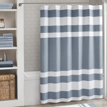 Madison Park Spa Waffle Extra Long Shower Curtain, 72 x 84, Indigo Blue