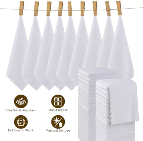 Orighty Washcloths 48 Pack, Ultra Soft Face Towels 12 x 12 inch