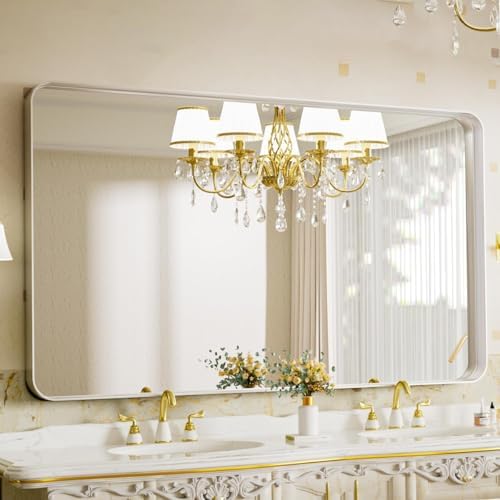 VooBang Bathroom Mirror 30"x48", Silver Gorgeous Deep Frame Wall Mirror