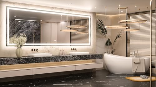 Keonjinn 96x36 Inch LED Bathroom Mirror with Lights, Fast & Safe Defogging