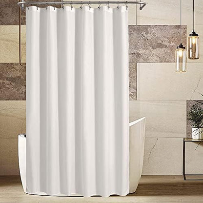 ALYVIA SPRING 72x90 Extra Long Waterproof Fabric Shower Curtain Liner White