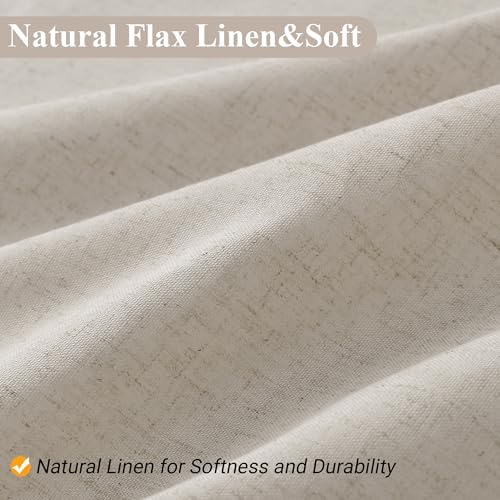 Naturoom Linen Shower Curtain 78 Inch Long for Bathroom Apricot 1 Panel