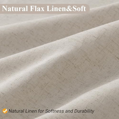 Naturoom Linen Shower Curtain 78 Inch Long for Bathroom Apricot 1 Panel