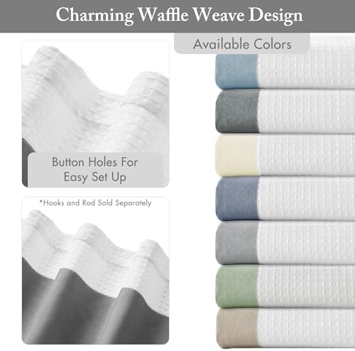 Madison Park Spa Waffle Weave Extra Long Shower Curtain, 72 x 84, Charcoal