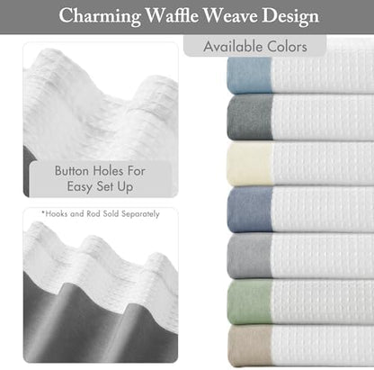 Madison Park Spa Waffle Weave Extra Long Shower Curtain, 72 x 84, Charcoal