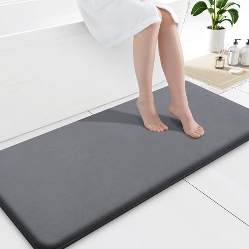 Smiry Memory Foam Bath Mat 47x17, Extra Soft and Absorbent Bathroom Rugs