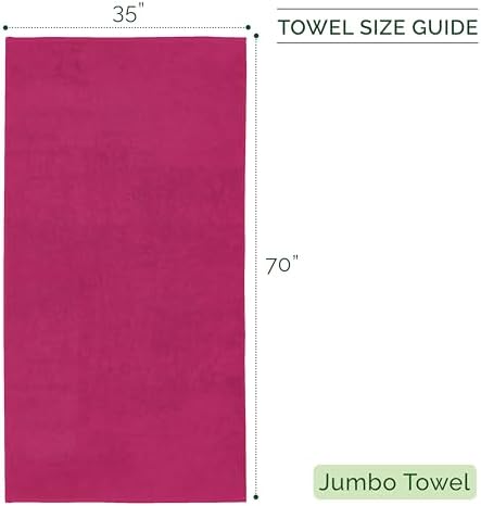 Elegant Comfort 100% Turkish Cotton Corduroy Ribbed Luxury Jumbo Bath Towel Ultra Soft - 35 x 70 Inch - Luxury Spa Premium Hotel Quality Highly Absorbent and Quick Dry Large Bath Towel, Hot Pink