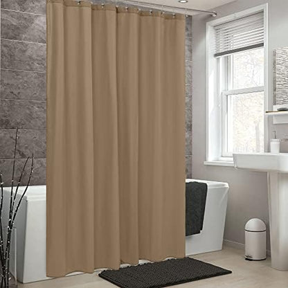 ALYVIA SPRING Waterproof Fabric Shower Curtain or Liner Coffee Brown, 72x72