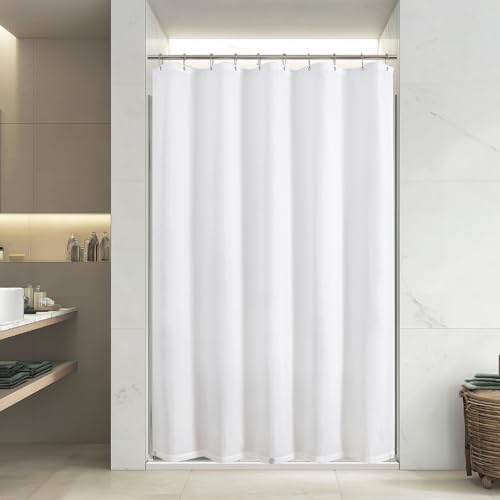 eachope Stall Water-Repellent Fabric Shower Curtain Liner,60x72 Inch White
