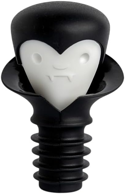 OTOTO 2 in 1 Wine Stopper & Pourer - Wine Cap, Wine Cork - Vampire, Halloween Gifts, Emo Accessories, Gothic Kitchen, Goth Gifts, Bat, Kitchen Gadgets - (Count Corkula)