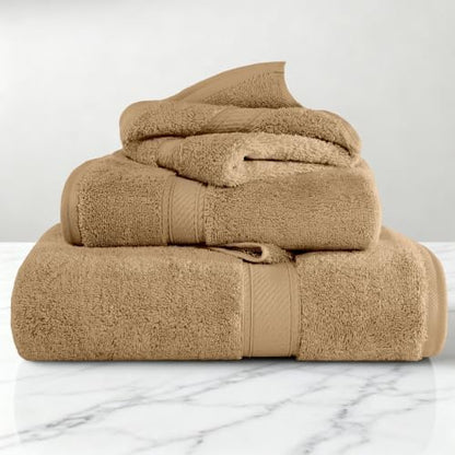 SUPERIOR Egyptian Cotton Ultra Plush & Absorbent, 3 Piece Set, Toast