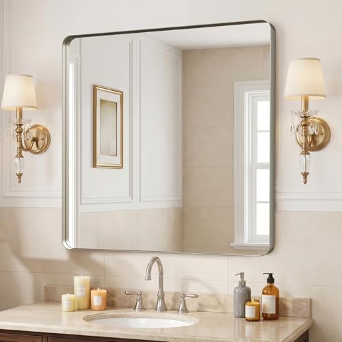 36"x36" Bathroom Vanity Mirror for Wall Aluminum Framed Farmhouse Rectangle
