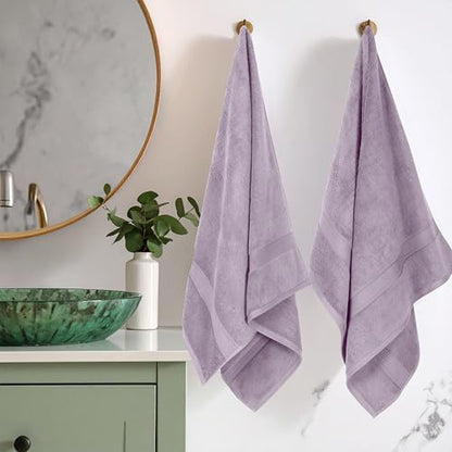 SUPERIOR Egyptian Cotton Plush & Absorbent, Bath Towel Set of 2, Purple