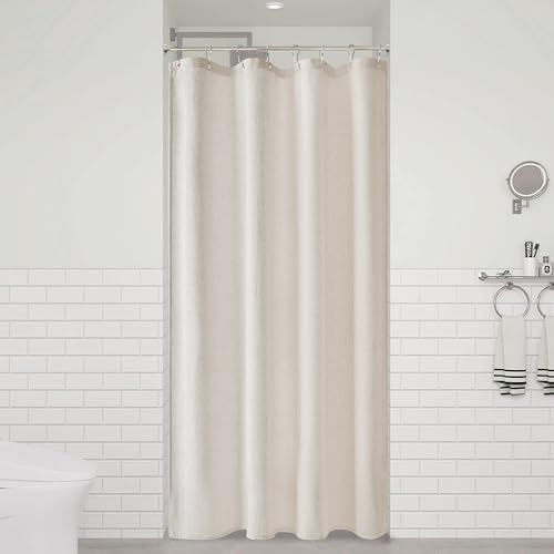 Naturoom Linen Shower Curtain 42x72 Inch for Bathroom Oatmeal 1 Panel