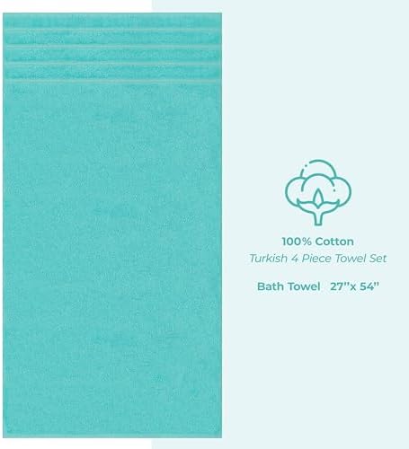 American Soft Linen 100% Cotton Luxury Turkish Towels, 4 PC Bath Towel Set