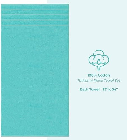 American Soft Linen 100% Cotton Luxury Turkish Towels, 4 PC Bath Towel Set