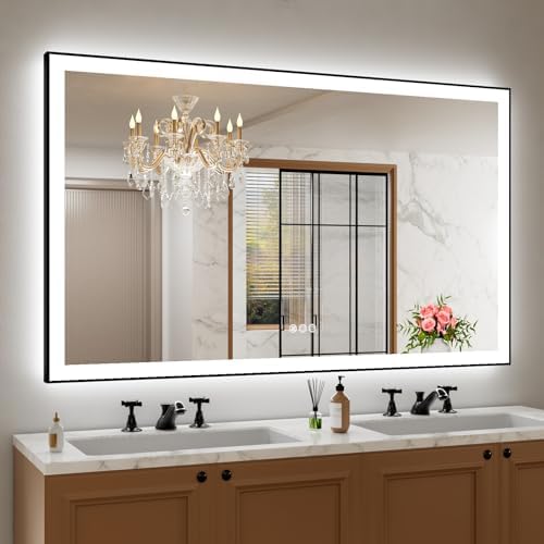 Amorho 60"x36" LED Bathroom Mirror, Frontlit&Backlit, Controlled Separately