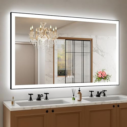 Amorho 60"x36" LED Bathroom Mirror, Frontlit&Backlit, Controlled Separately