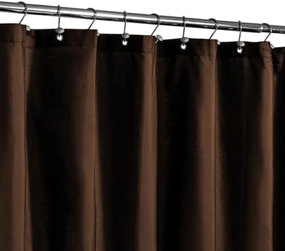 N&Y HOME Fabric Shower Curtain or Liner with Magnets, Brown