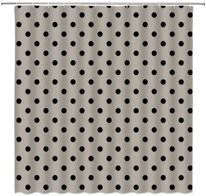Polka Dot Shower Curtain Bathroom Decor with Hooks,70" Wx78 H