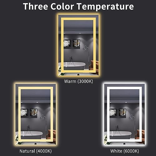 LOAAO 24"X36" LED Bathroom Mirror with Lights, UL Listed