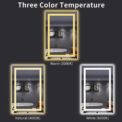 LOAAO 24"X36" LED Bathroom Mirror with Lights, UL Listed