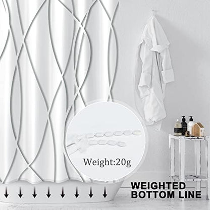 Striped Shower Curtain for Bathroom, Grey Shadow, 72" W x 72" L