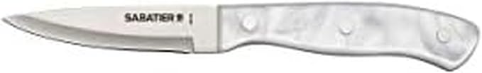 Sabatier Triple Riveted Paring Knife, 3.5-Inch, High-Carbon Stainless Steel, Razor-Sharp Kitchen Knife to Cut Fruit, Vegetables and more, White