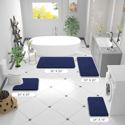 OLANLY Bathroom Rugs 36x24, Extra Soft Absorbent Chenille Bath Rugs
