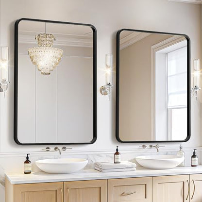 USHOWER 2-Pack Black Bathroom Mirrors Over Sink 22 x 30 Inch