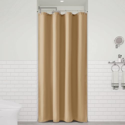 Naturoom Linen Shower Curtain 42x72 Inch for Bathroom Gold Yellow 1 Panel